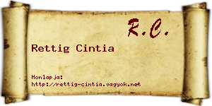 Rettig Cintia névjegykártya